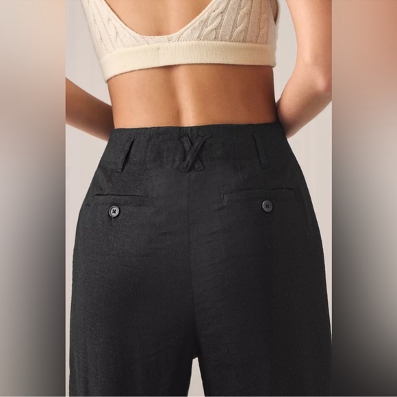 Anthropologie Twenty Six Hundred Black HR Linen Blend Pants size 6 - Picture 3 of 9